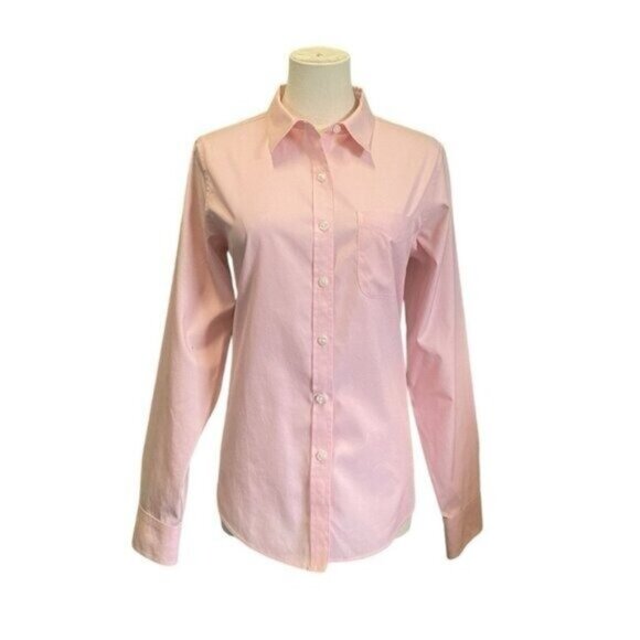 L. L. Bean Long Sleeve Spread Collar 100% Cotton Bright Pink Shirt Size 4 - Picture 1 of 6
